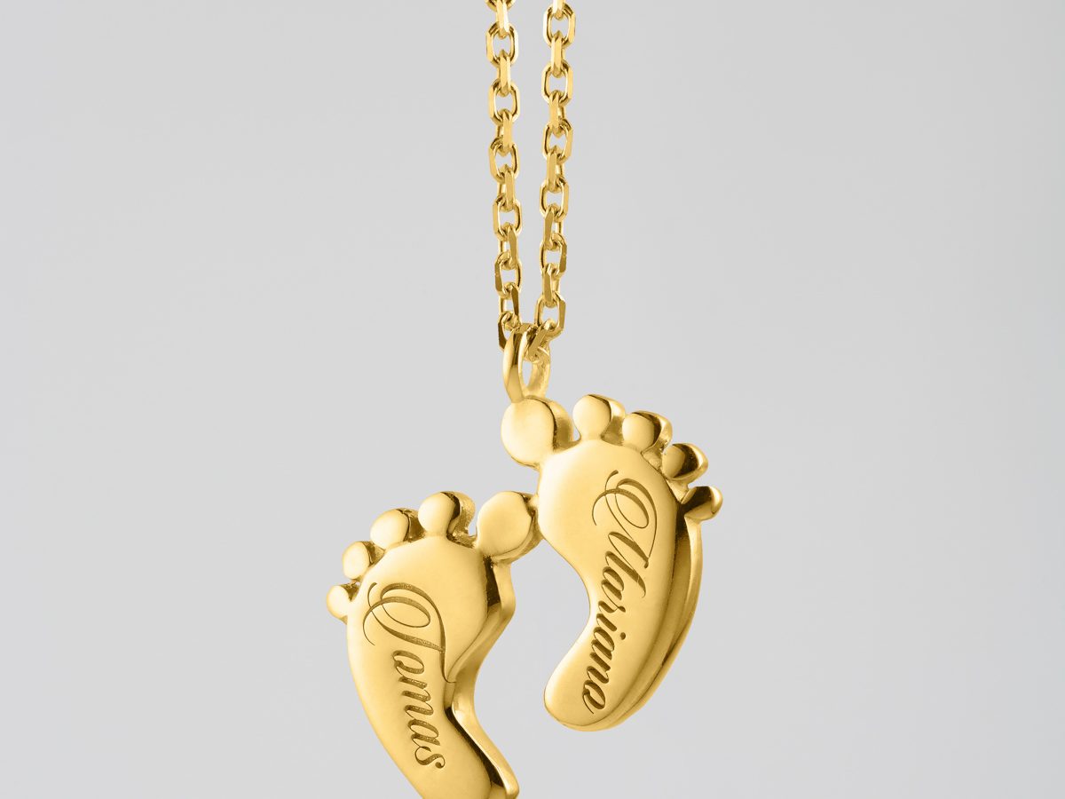 Baby Feet Monogram Necklace