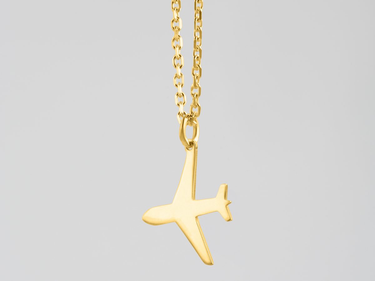 Airplane Name Necklace THICKER PENDANT Engraved 