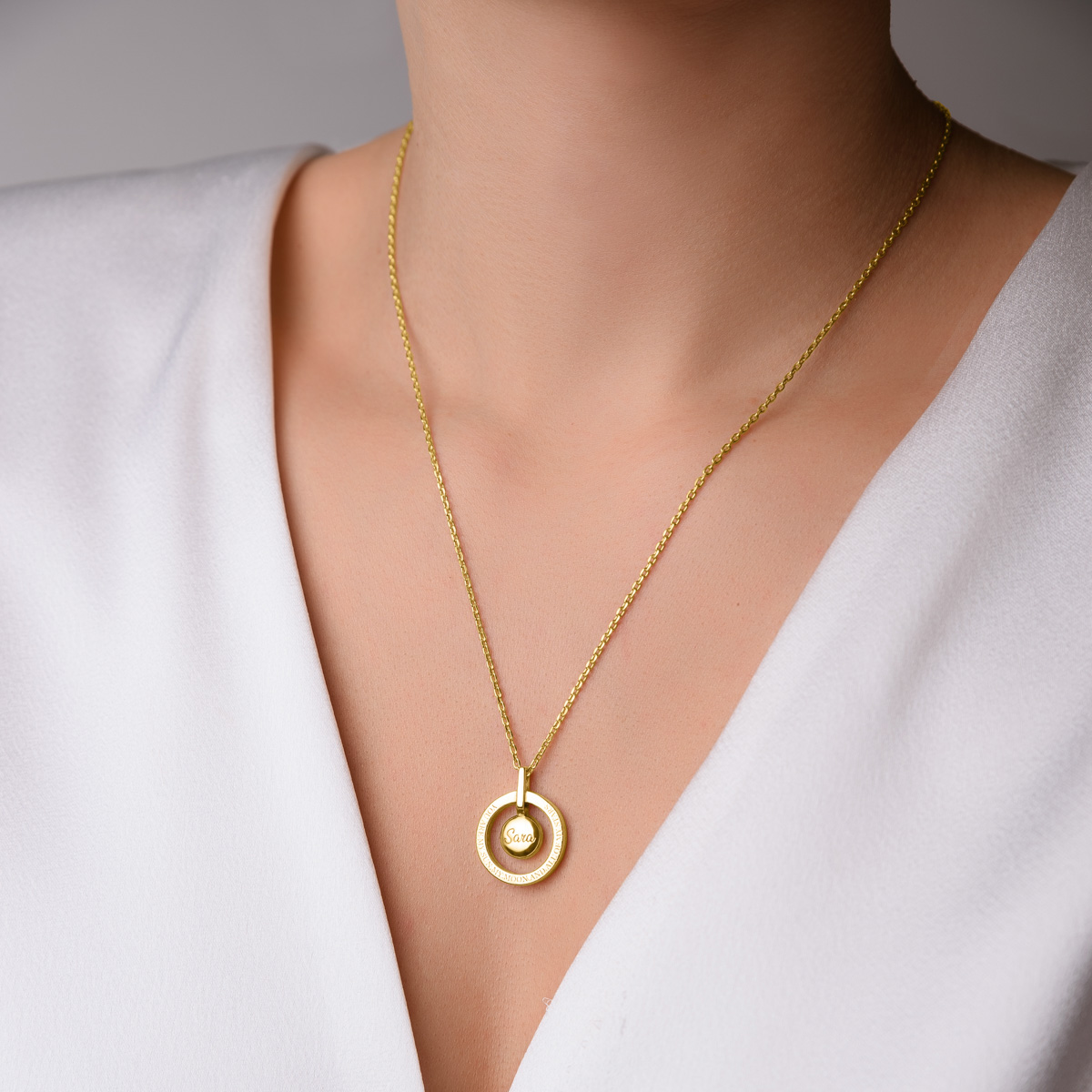 14 Karat Yellow Gold Interlocking Double Circle Fashion Neck | Corinth  Jewelers | Corinth, MS