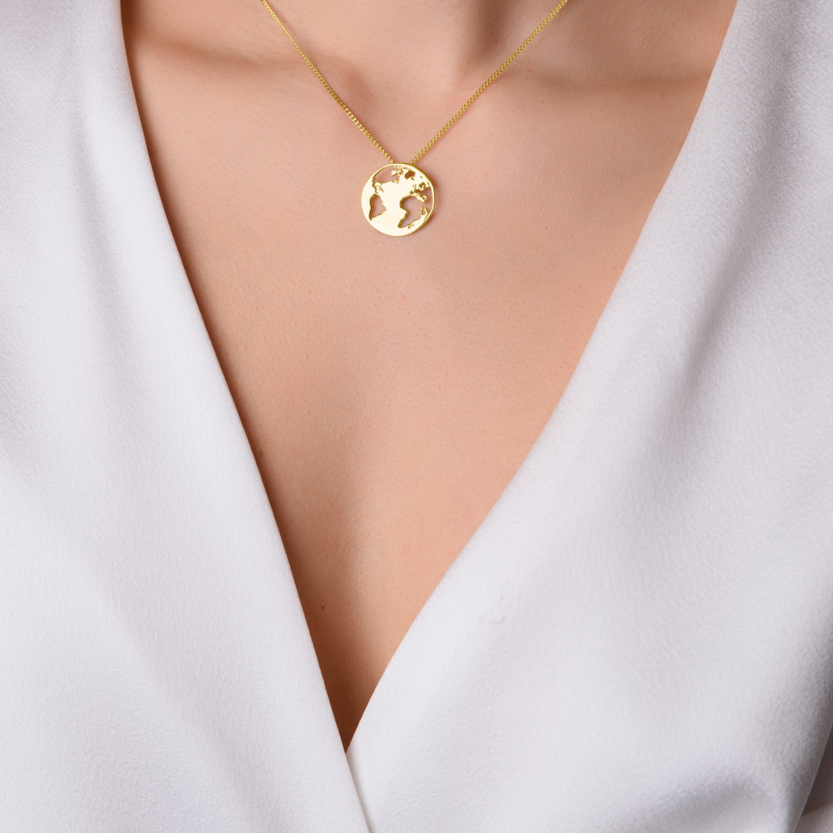 Solid 18K White Gold Globe Pendant, Gold World Pendant Earth - Jahda  Jewelry Company Custom Gold Rings, Necklaces, Bracelets & Earrings -  Sacramento, California