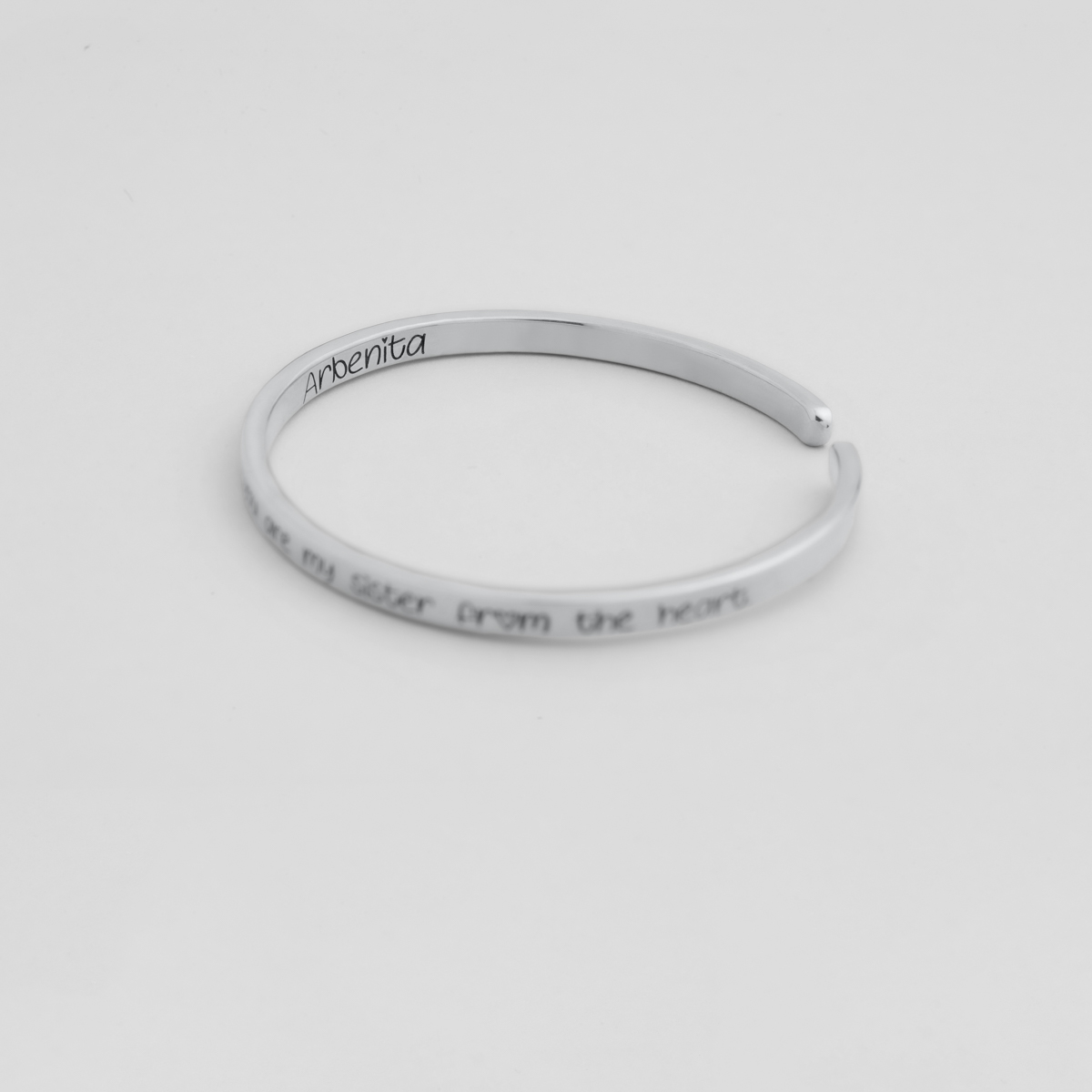 Quote Bangle Bracelet -Sterling Silver