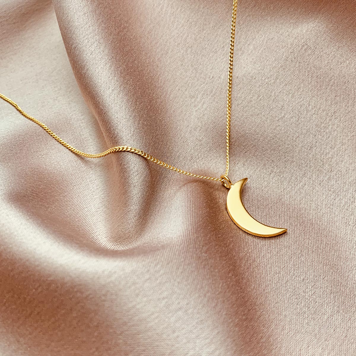 Elegant Moon And Hidden Message Tag - Gold Electroplated