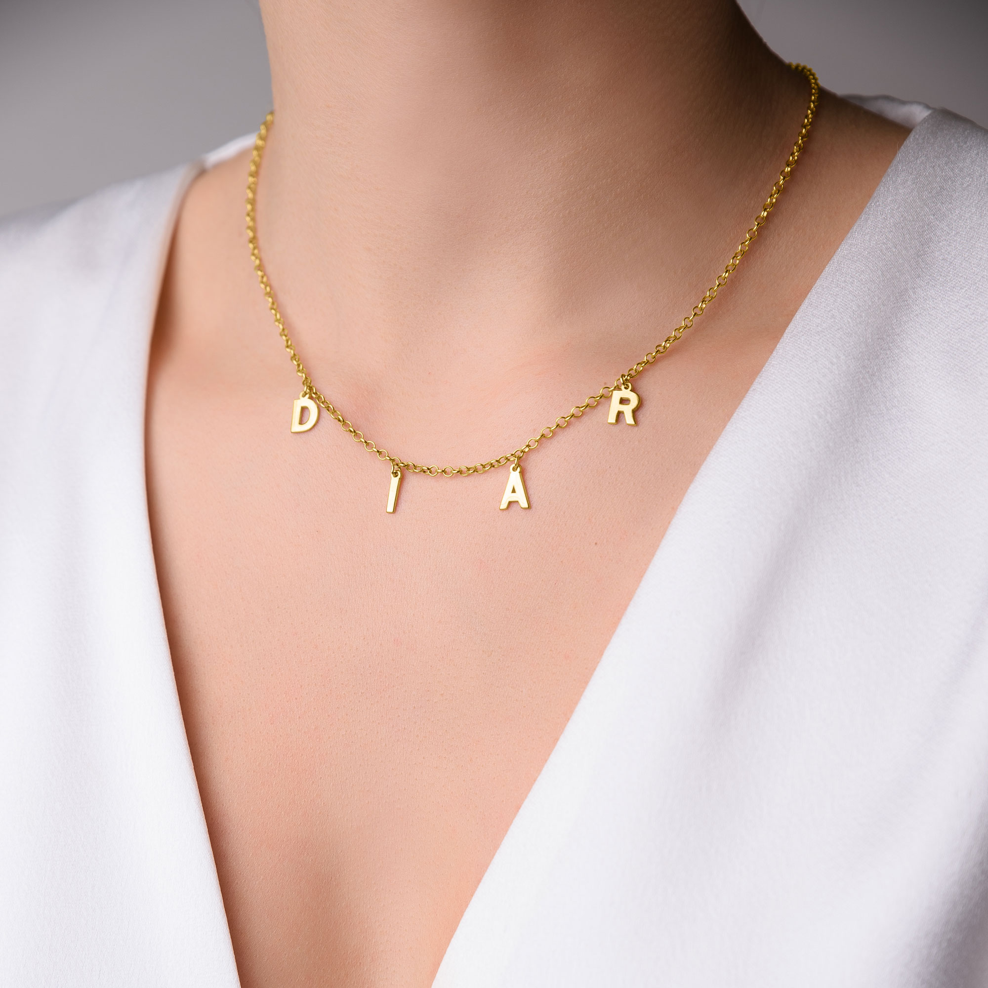 Letters Choker Necklace- Elegant Detail - Gold Electroplated