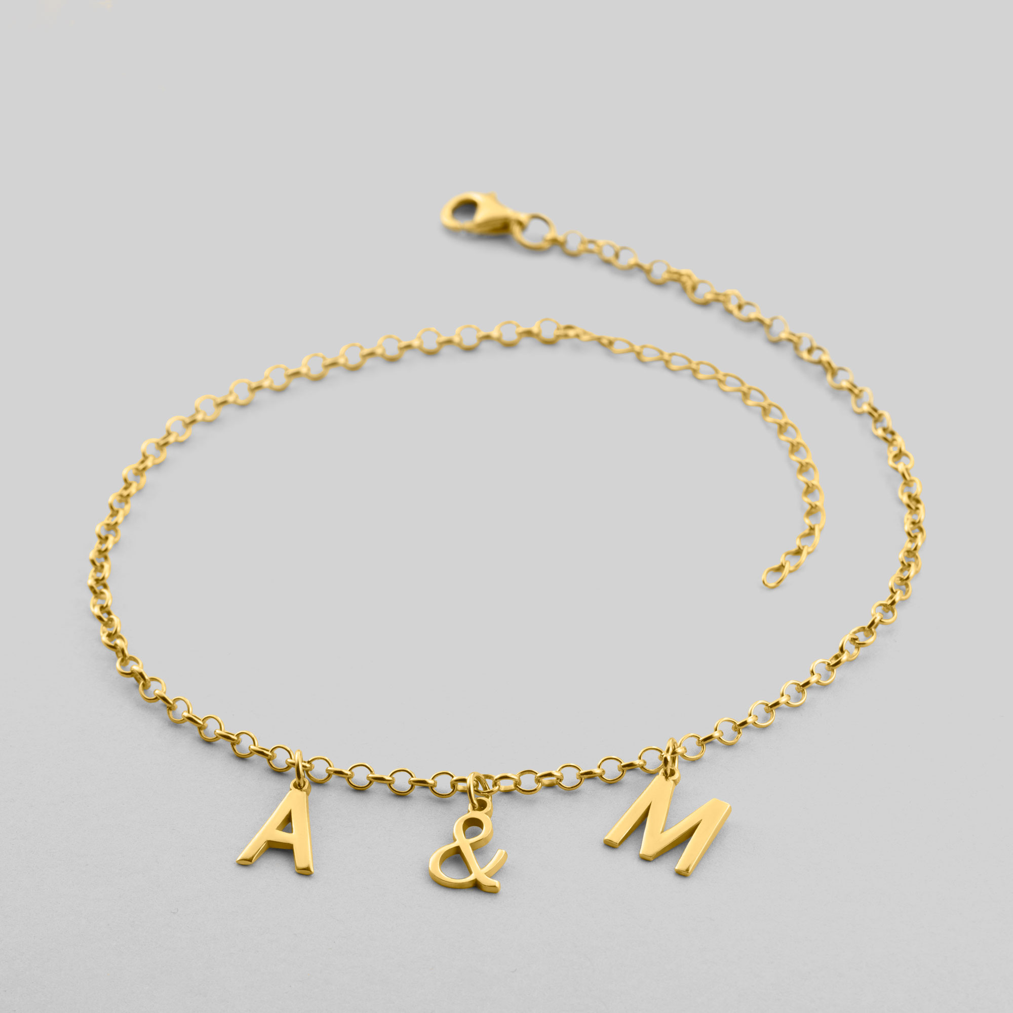 Tiny Initial Bracelet Gold Letter Bracelet Monogram 