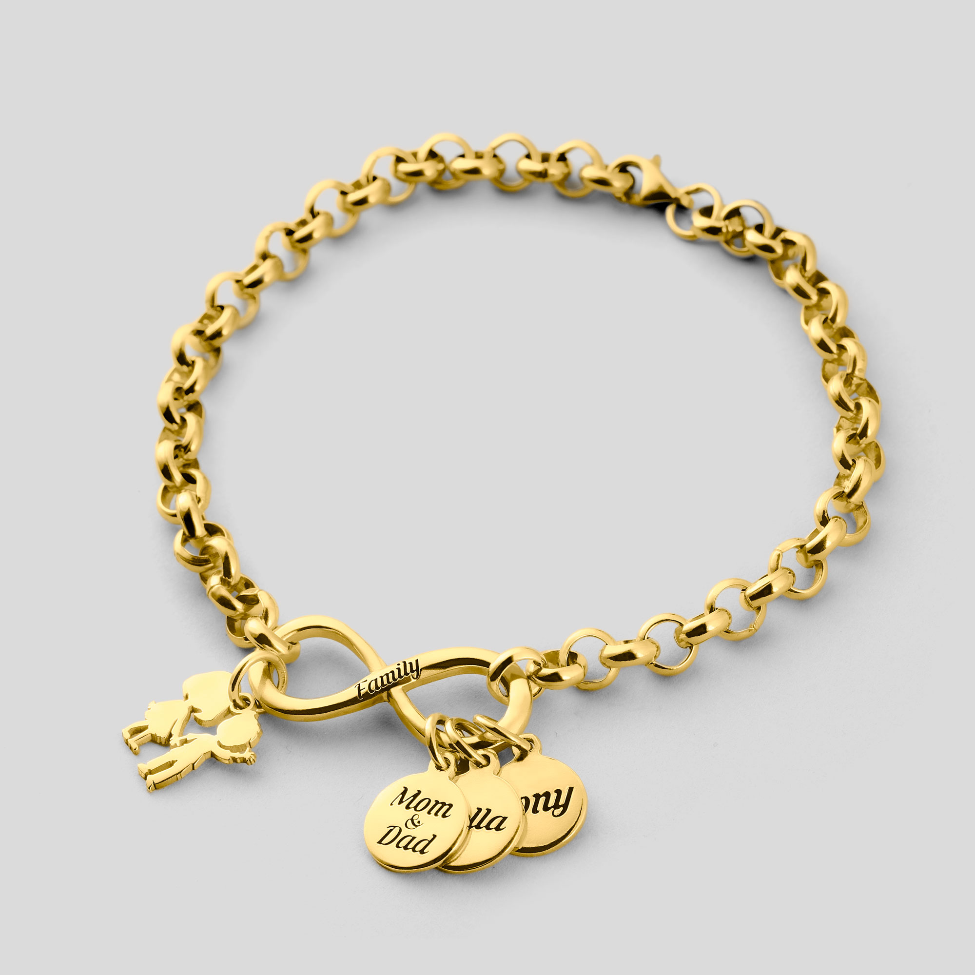 7-Lucky Charm Bracelet 18cm/7' 9ct Yellow Gold