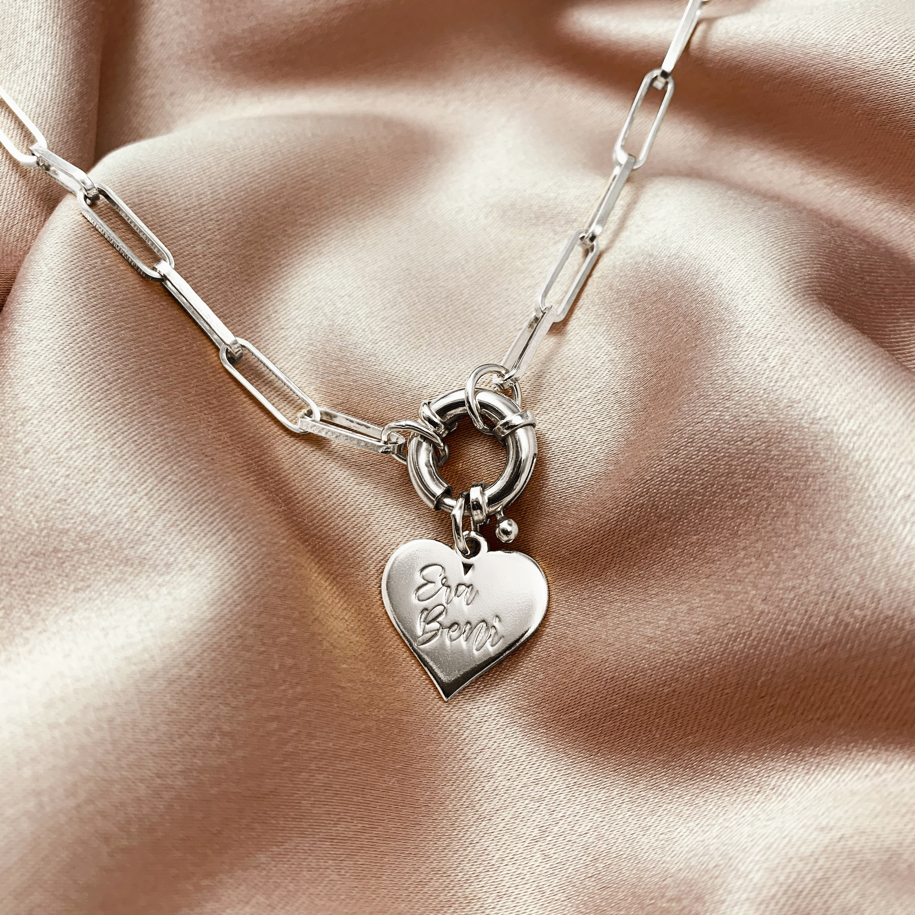 All the Love Heart Locket Necklace Engraved Heart Locket 