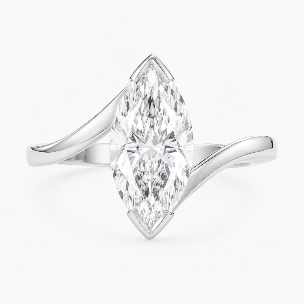 Zana Ring Bypass 2ct Marquise Diamond White Gold