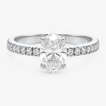 Fine Elegance Low Setting 1ct Oval Diamond White Gold Ring