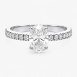 Fine Elegance Low Setting 1ct Oval Diamond White Gold Ring