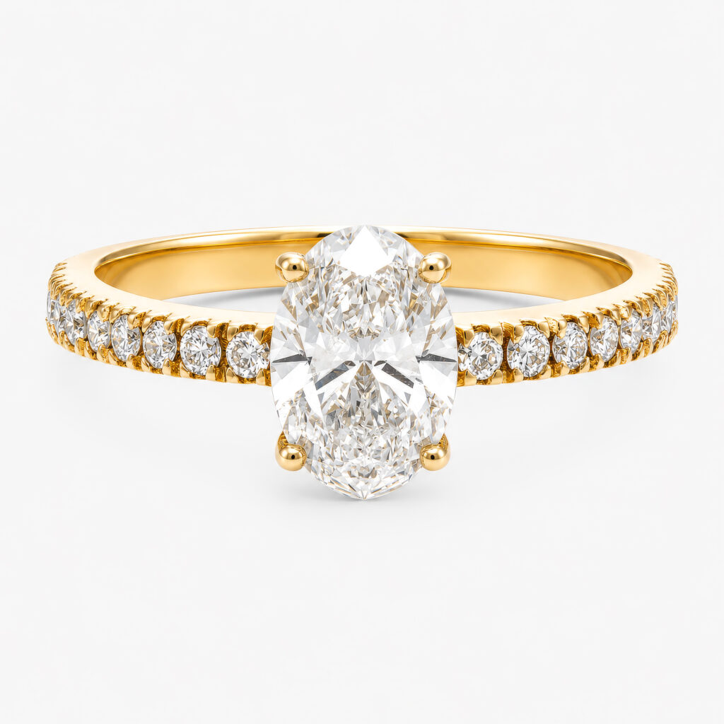 Fine Elegance Low Setting 1ct Oval Diamond Ring