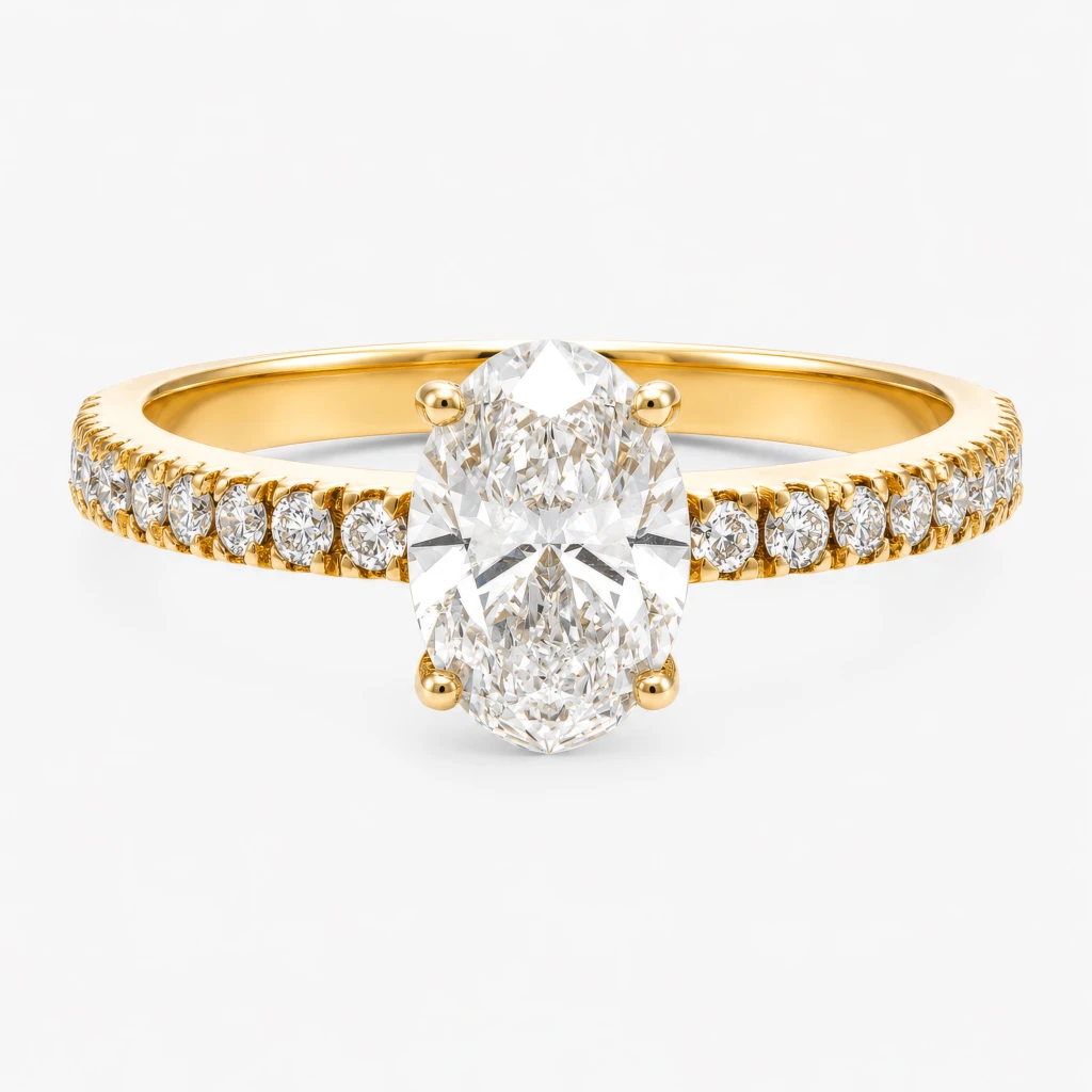 Fine Elegance Low Setting 1ct Oval Diamond Ring