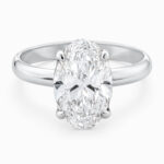 Timeless Low Set 3ct Oval Diamond with Hidden Halo White Gold Ring