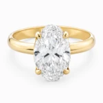 Timeless Low Set 3ct Oval Diamond with Hidden Halo Ring