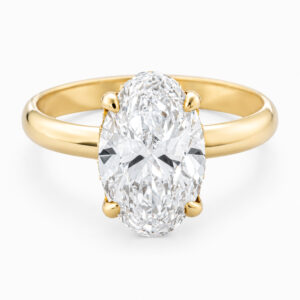 Timeless Low Set 3ct Oval Diamond with Hidden Halo Ring