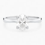 Ethereal Low Set 1ct Oval Diamond White Gold Ring