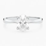 Ethereal Low Set 1ct Oval Diamond White Gold Ring