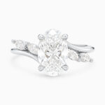 Blerina Bypass Cathedral 2ct Oval Diamond White Gold Ring