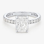 Leyla Ring 2ct Radiant Diamond with Hidden Halo White Gold