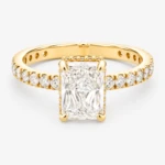 Leyla Ring 2ct Radiant Diamond with Hidden Halo
