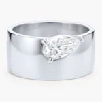 Chunky 1ct Pear Diamond White Gold Ring