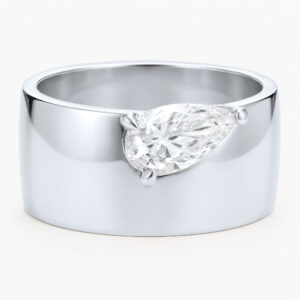 Chunky 1ct Pear Diamond White Gold Ring