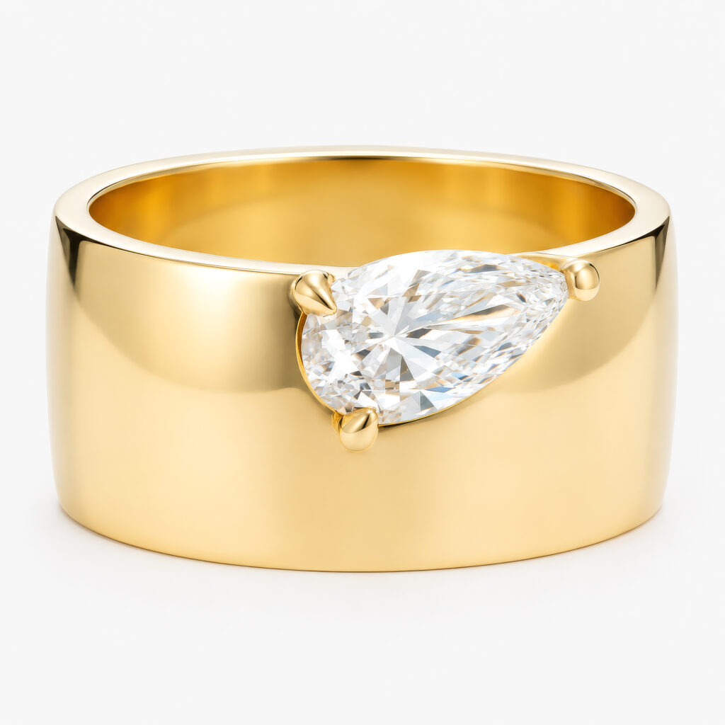 Chunky 1ct Pear Diamond Ring