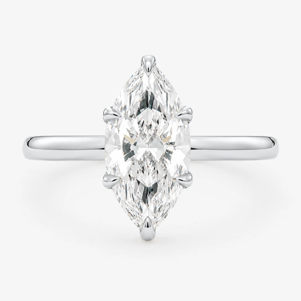 Royal Spark 2ct Marquise Diamond White Gold Ring