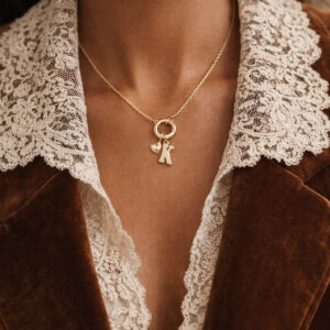 Front Locket with a Heart and Initials Details