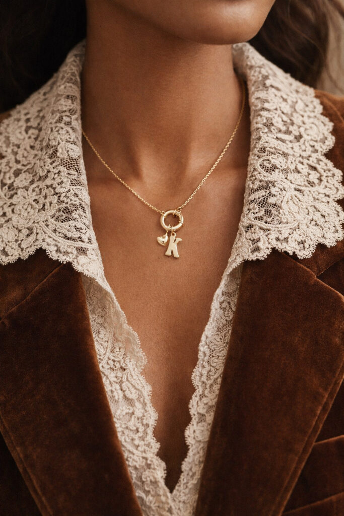 Front Locket with a Heart and Initials Details