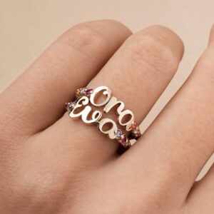 Playful Cursive Name Ring