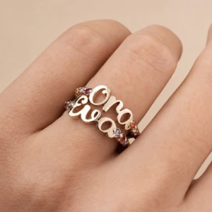 Playful Cursive Name Ring