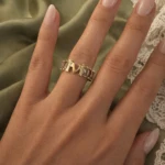 Baguette Tennis Name Ring