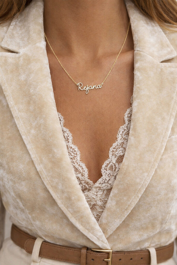 Sparkling Cursive Name Necklace