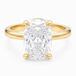 Lumiere 4ct Elongated Cushion Diamond Ring with Hidden Halo