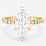 Finesa 2ct Marquise Diamond Ring with Micro Prong Band