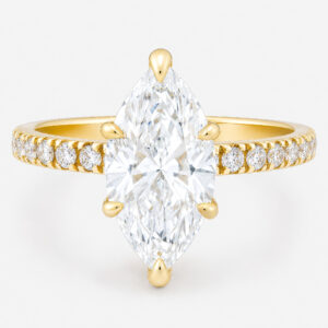 Finesa 2ct Marquise Diamond Ring with Micro Prong Band