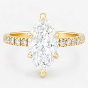 Finesa 2ct Marquise Diamond Ring with Micro Prong Band