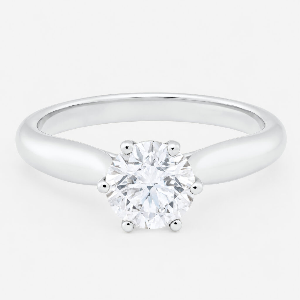 Rozafa Ring 1ct Round Brilliant High Set White Gold