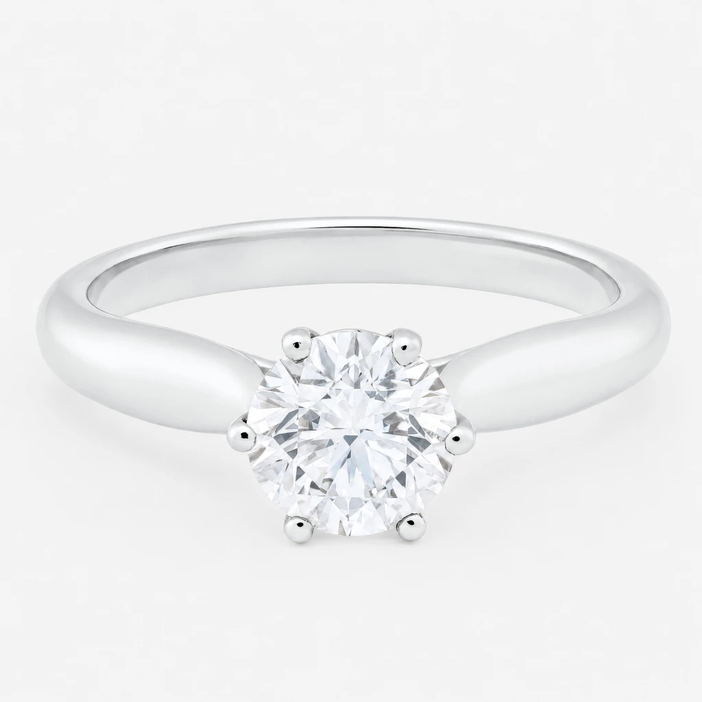Rozafa Ring 1ct Round Brilliant High Set White Gold