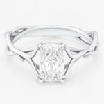 Eternal Bloom 1ct Radiant Diamond Ring with Wrapped Vine Detailed Band White Gold