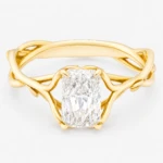 Eternal Bloom 1ct Radiant Diamond Ring with Wrapped Vine Detailed Band