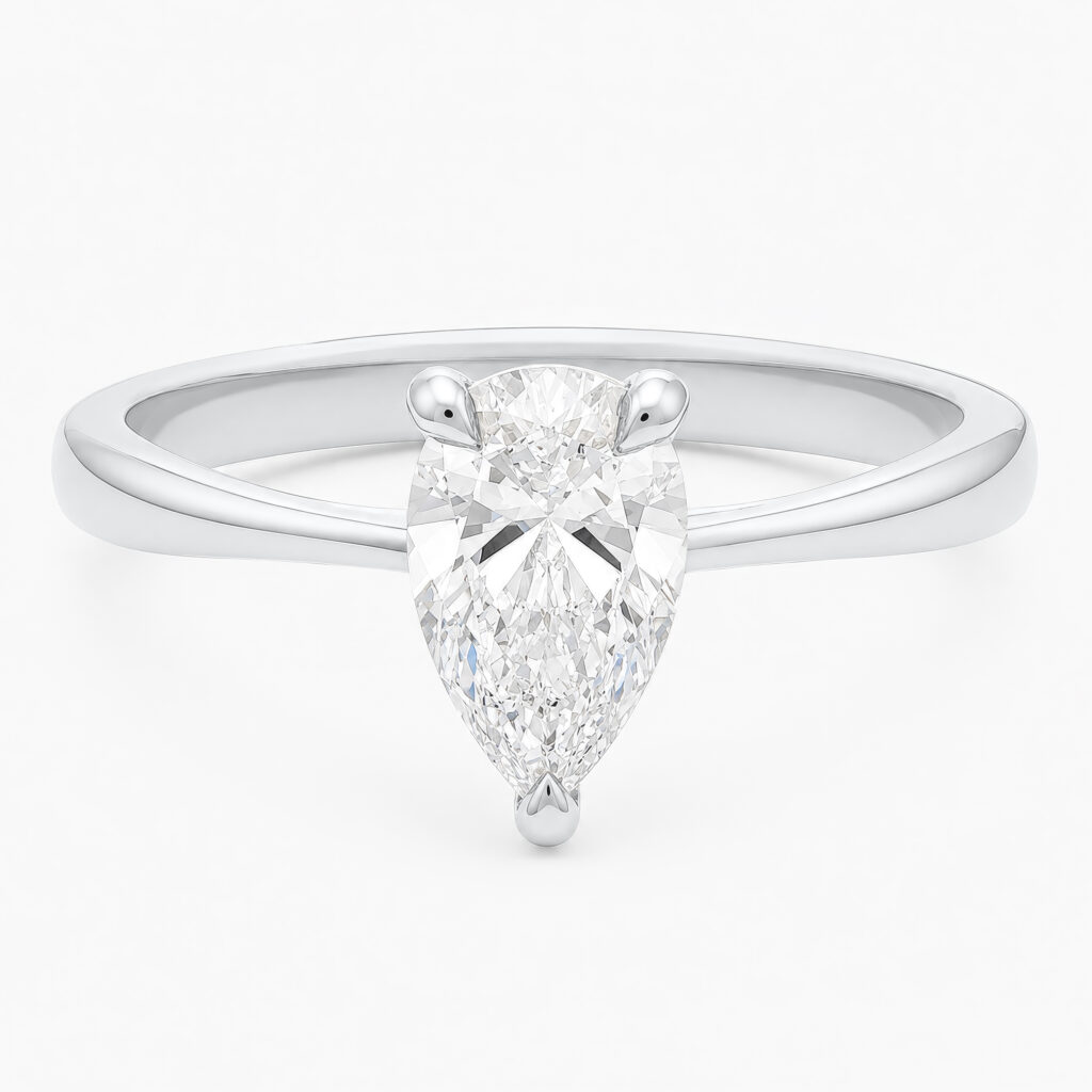 Elodie 1ct Pear Diamond Ring White Gold