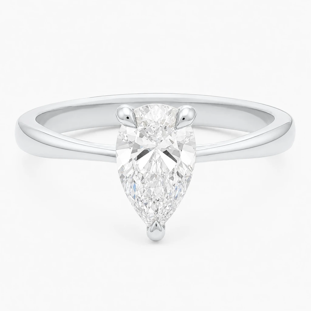 Elodie 1ct Pear Diamond Ring White Gold