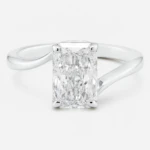 Vivienne 2ct Radiant Diamond Ring Bypass Style White Gold