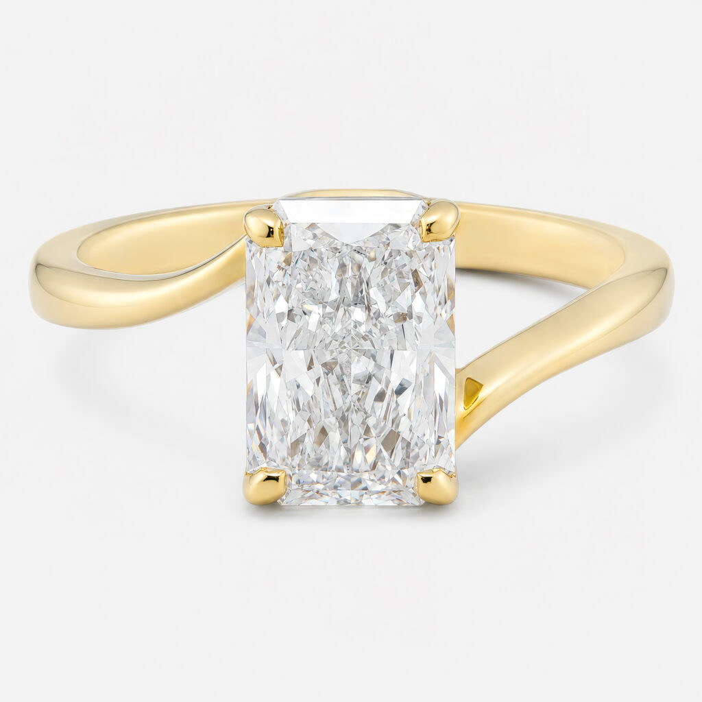 Vivienne 2ct Radiant Diamond Ring Bypass Style