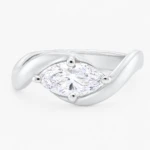 Odette 1ct Marquise Bypass Ring White Gold