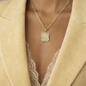 Floral Personalized Pendant Necklace