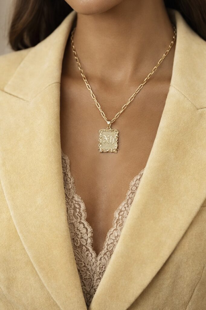 Floral Personalized Pendant Necklace