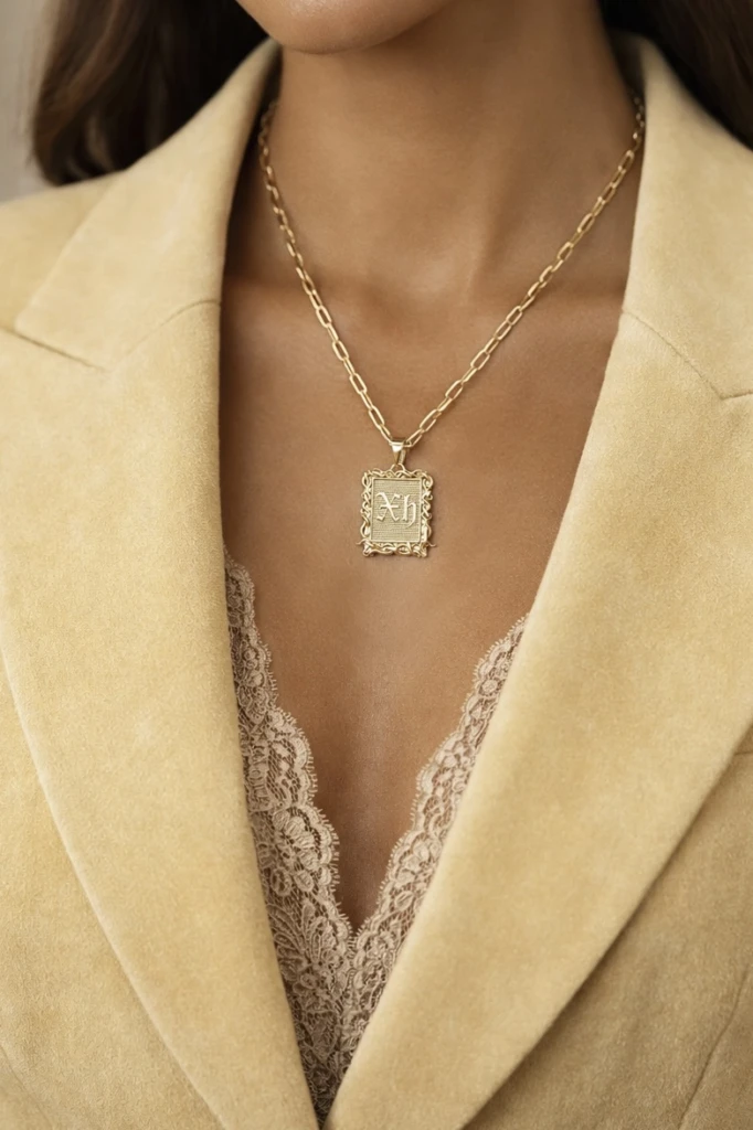 Floral Personalized Pendant Necklace