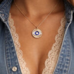 Evil's Eye Enamel Disc Necklace